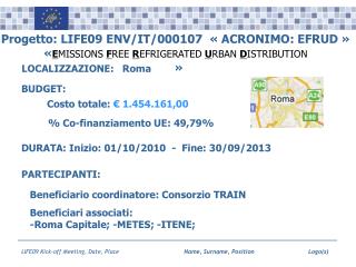 Progetto: LIFE09 ENV/IT/000107 « ACRONIMO: EFRUD »