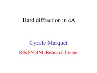 Hard diffraction in eA