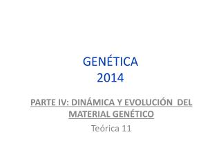 GENÉTICA 2014