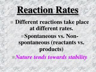 Reaction Rates