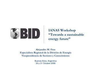 IANAS Workshop “Towards a sustainable energy future”