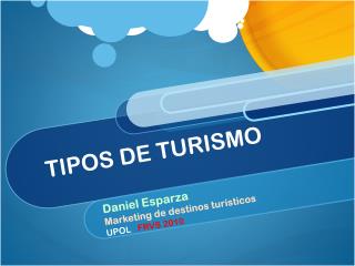 TIPOS DE TURISMO