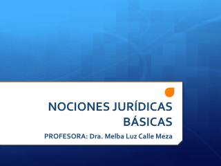 NOCIONES JURÍDICAS BÁSICAS