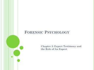 Forensic Psychology