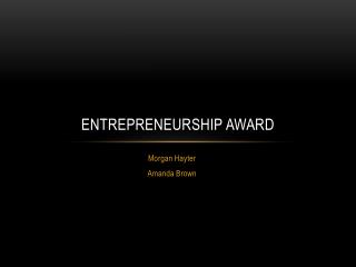 Entrepreneurship Award