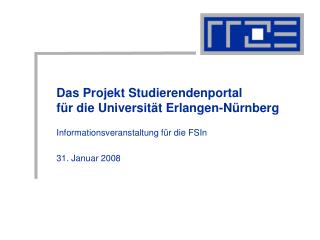 Das Projekt Studierendenportal für die Universität Erlangen-Nürnberg
