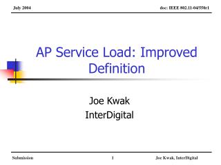 AP Service Load: Improved Definition