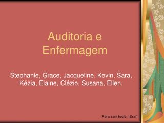 Auditoria e Enfermagem