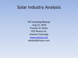 Solar Industry Analysis