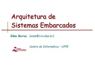 Arquitetura de Sistemas Embarcados