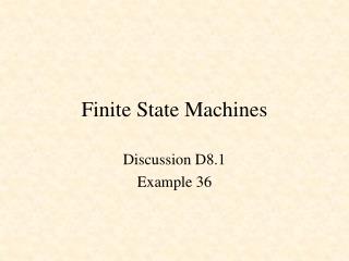 Finite State Machines