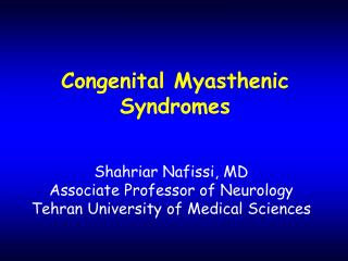 Congenital Myasthenic Syndromes