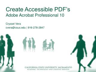 Create Accessible PDF’s