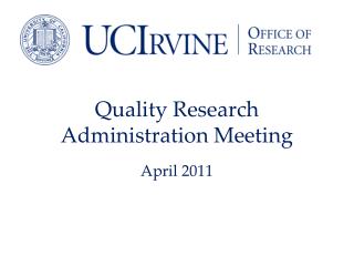Quality Research Administration Meeting