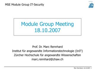 MSE Module Group IT-Security