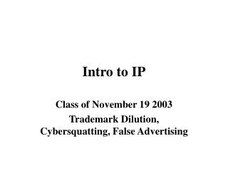 Intro to IP