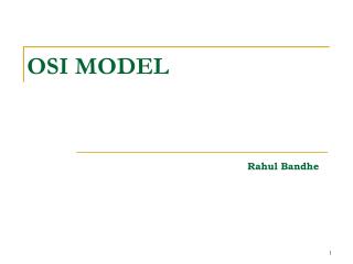 OSI MODEL