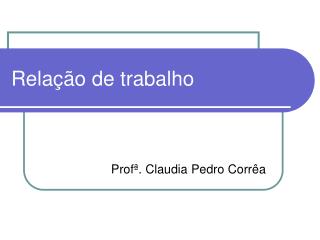 Relação de trabalho