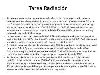 Tarea Radiación
