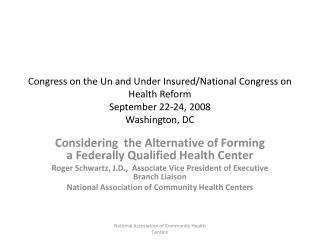 Considering the Alternative of Forming a Federally Qualified Health Center