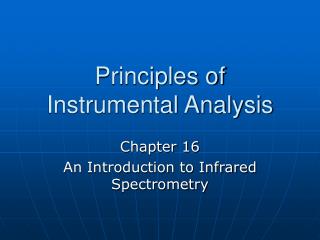 Principles of Instrumental Analysis