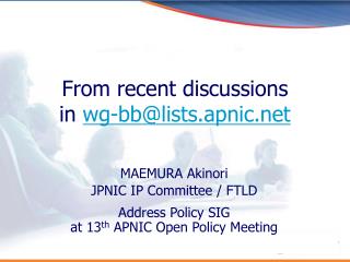 From recent discussions in wg-bb@lists.apnic