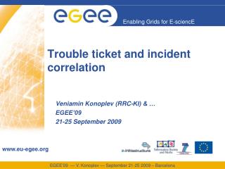 Trouble ticket and incident correlation
