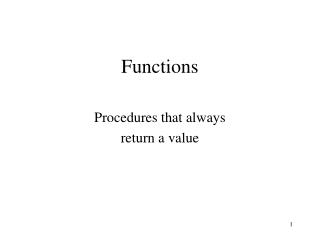 Functions