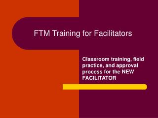 FTM Training for Facilitators