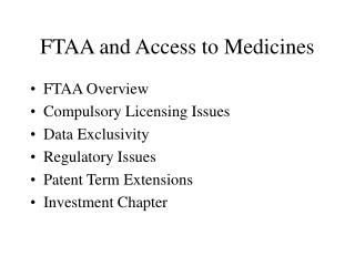 FTAA and Access to Medicines