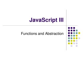 JavaScript III