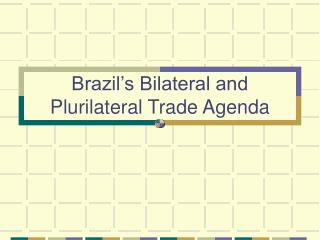 Brazil’s Bilateral and Plurilateral Trade Agenda