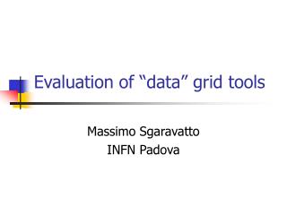 Evaluation of “data” grid tools