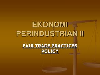 EKONOMI PERINDUSTRIAN II