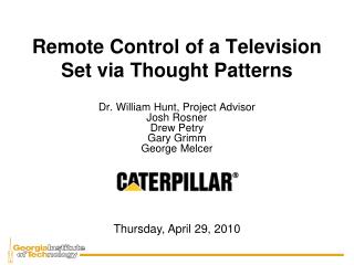 Remote Control of a Television Set via Thought Patterns