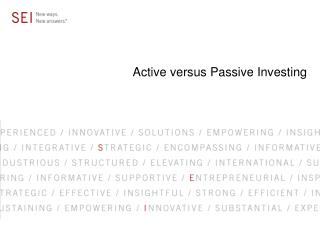 Active versus Passive Investing