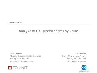 Analysis of UK Quoted Shares by Value