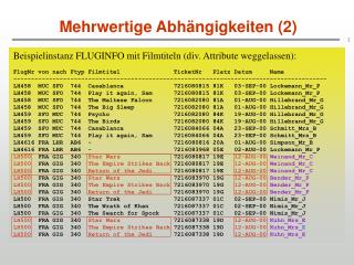 Mehrwertige Abhängigkeiten (2)