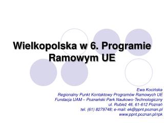 Wielkopolska w 6. Programie Ramowym UE