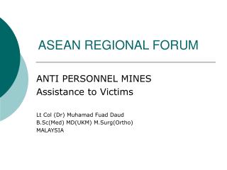 ASEAN REGIONAL FORUM