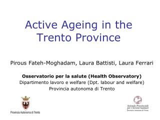 Active Ageing in the Trento Province