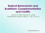Radical Behaviorism and Buddhism: Complementarities and Conflits
