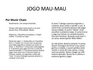 JOGO MAU-MAU