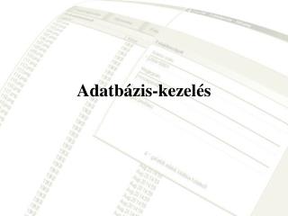 Adatbázis-kezelés