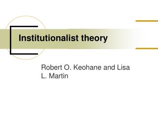 Institutionalist theory