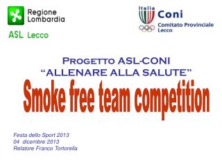 Progetto ASL-CONI “ALLENARE ALLA SALUTE”