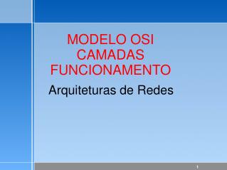 MODELO OSI CAMADAS FUNCIONAMENTO