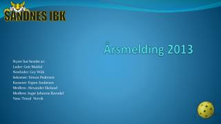 Årsmelding 2013