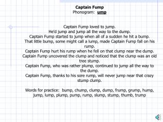 Captain Fump Narration