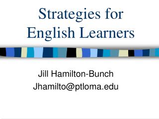 Strategies for English Learners
